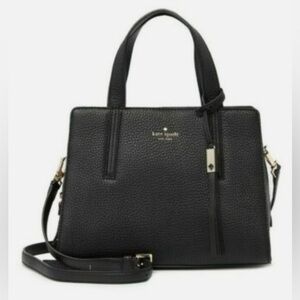 Kate Spade New York Grey Street Dominique Pebbled Leather Satchel in Black